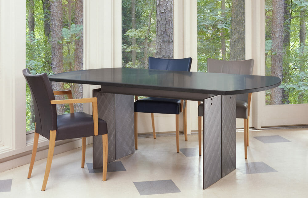 Axis Meeting Table by Stoneline Designs is an example of a product delivered to a satisfied client.