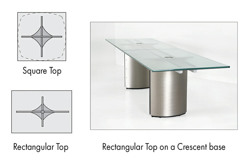 Stoneline Designs Rectangular and Square conference table tops.