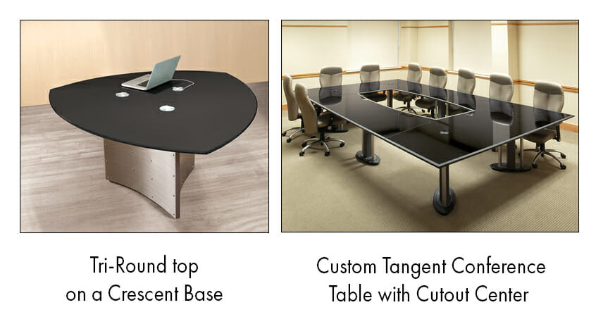 Stoneline Designs offers custom conference table designs in a variety of shapes and materials.