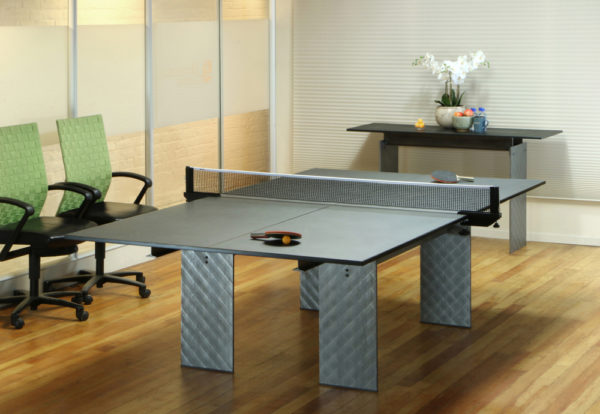 Ping Pong Conference Table with a Granite top and Steel base. Table Tennis and Meeting Table hybrid
