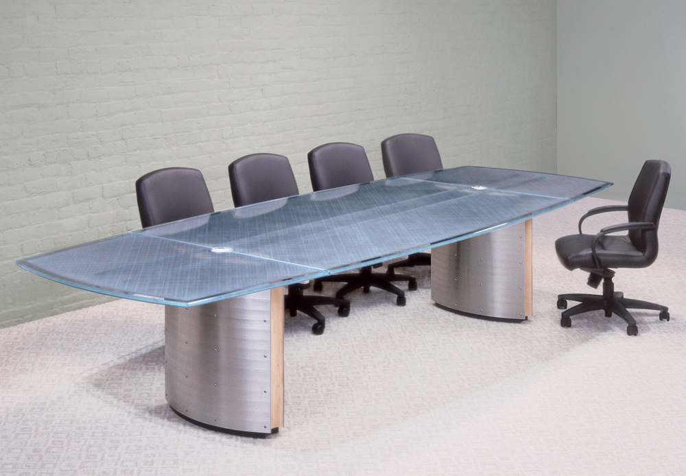 Crescent Glass Top Conference Table Stoneline Designs