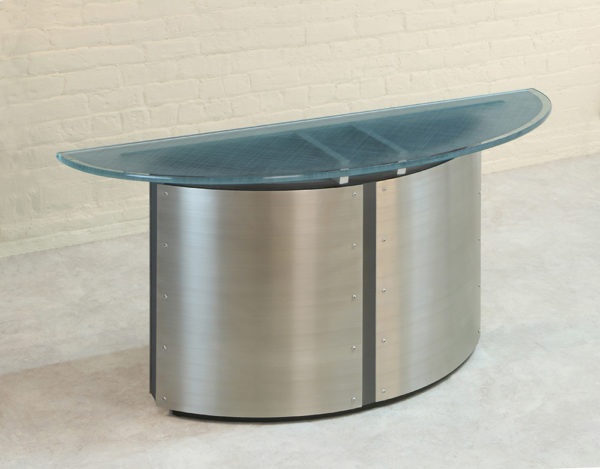 Crescent Modern Glass Console Table