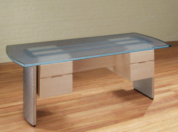 contemporary glass top desk