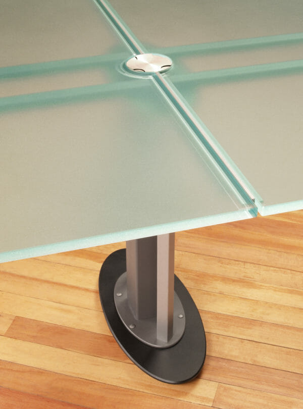wiring grommet in glass table top