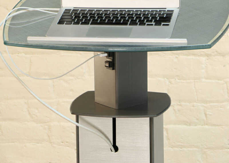 lectern with wiring