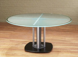 Round Glass Top Meeting Table