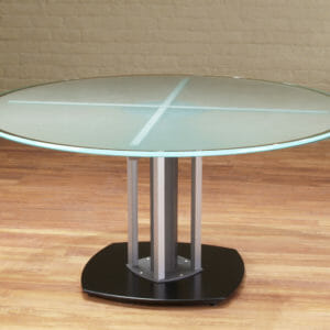 Round Glass Top Meeting Table