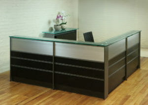 steel tangent reception desk