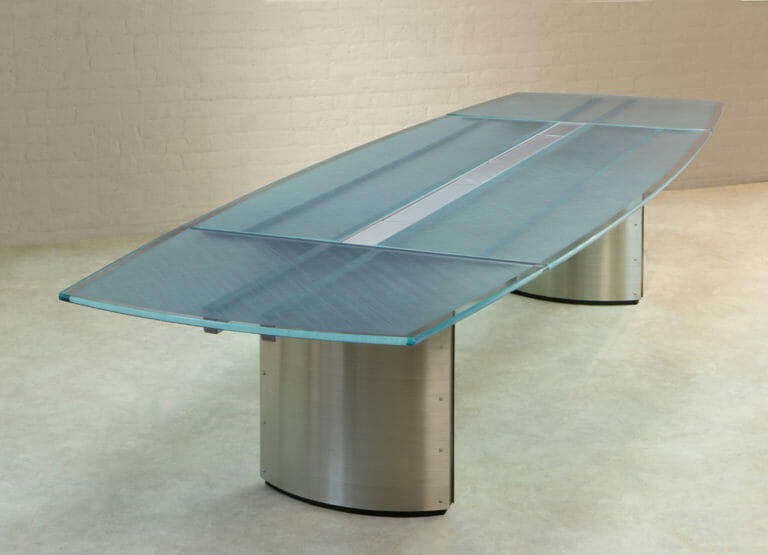 Crescent Glass Conference Table Stoneline Designs