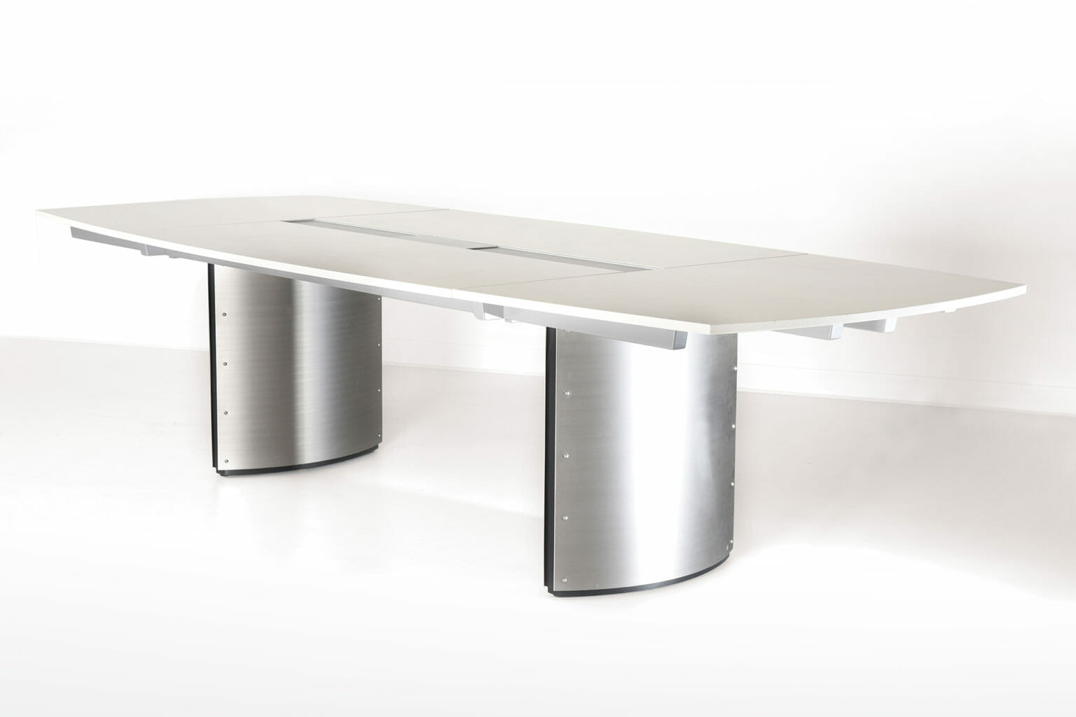 Crescent Cloudburst Quartz Top Conference Table Stoneline Designs